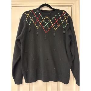 Vintage 90s Napa Valley Sweater W/ Ribbons Womens XL Sweater Embroidered Granny